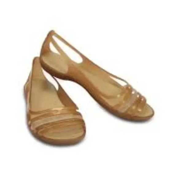 Crocs Rare Metallic Bronze Isabella Jelly Sandals  9 - Picture 1 of 10